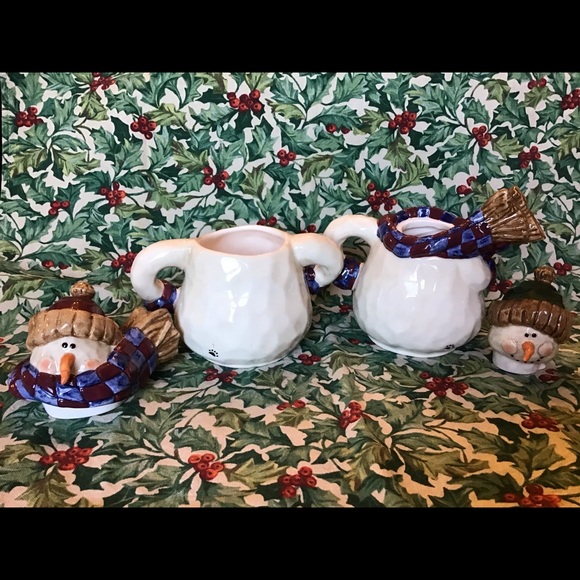 The Boyd’s Collection: Bundle Up Snowman Teapot Set ... Rare - Picture 9 of 12